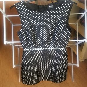 TAHARI Dress/ Size 8/ black and white polka dot